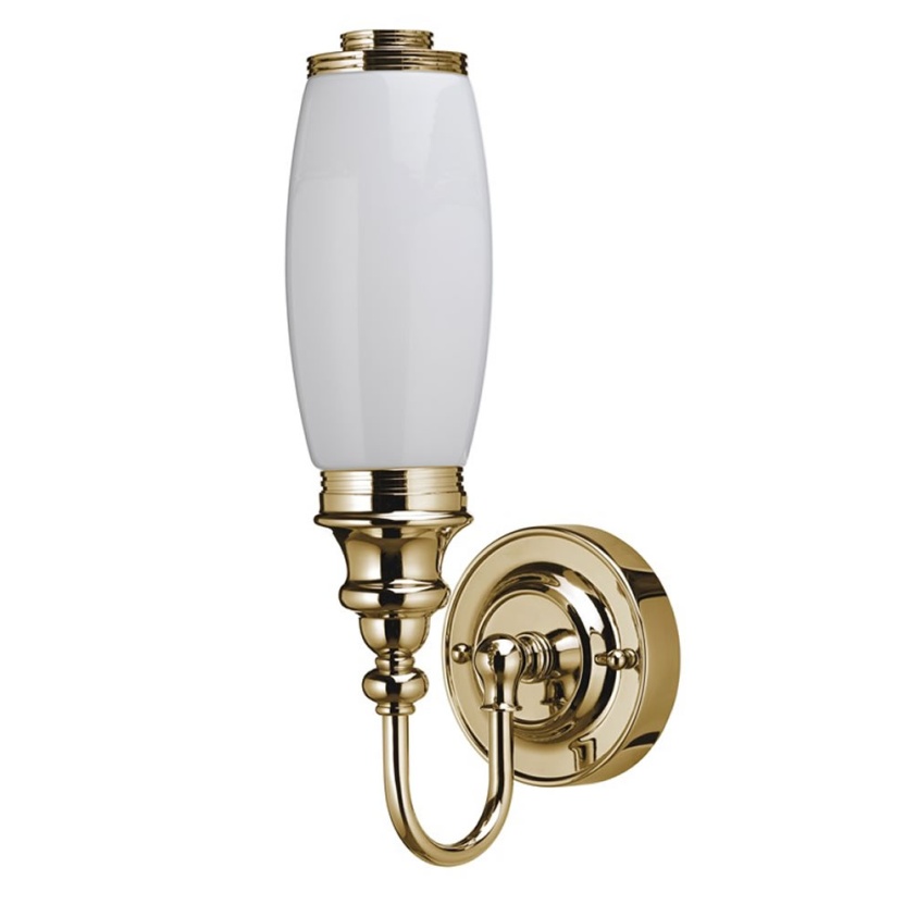 Burlington Ornate Light With Gold Base & Tube Frosted Glass Shade